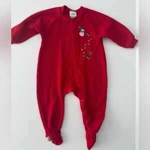 Carters Vintage Red Christmas Pajamas Size 12-18M
